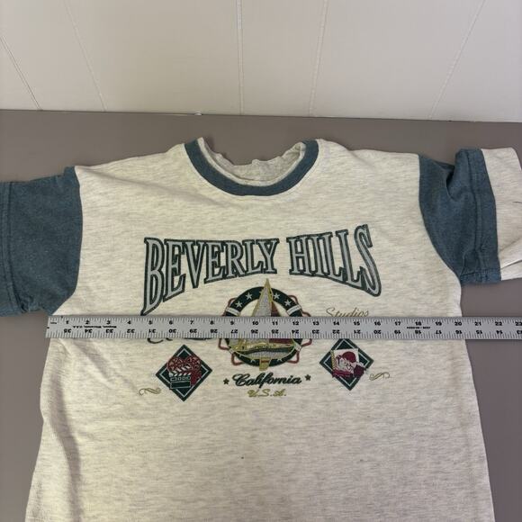 Vintage Beverly Hills T Shirt Size XL 90’s Layered Neon Graphic Layered USA - Picture 6 of 7